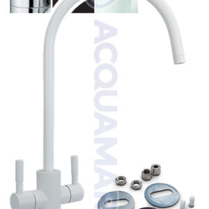Acquamark 2002 Rubinetto di prelievo 2 vie per depuratori Acciaio Inox 1/4” Bianco - rubinetto per depuratore
