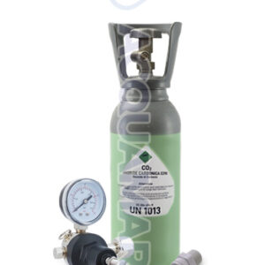 Acquamark Kit Gasatura CO₂ con Bombola Ricaricabile in Acciaio 2 Kg e Riduttore di Pressione 0–7 Bar