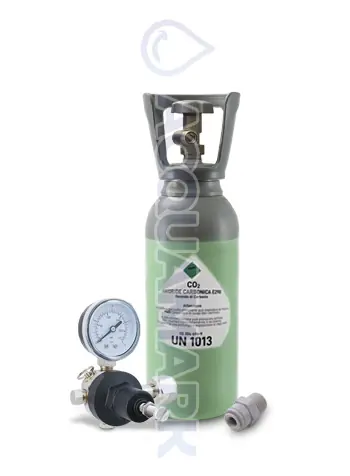 Acquamark Kit Gasatura CO₂ con Bombola Ricaricabile in Acciaio 2 Kg e Riduttore di Pressione 0–7 Bar - sistema acqua gasata