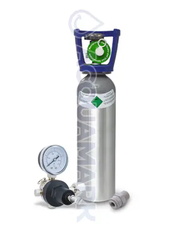 Acquamark Kit Gasatura CO₂ con Bombola Ricaricabile in Alluminio 2 Kg e Riduttore di Pressione 0–7 Bar - sistema acqua gasata