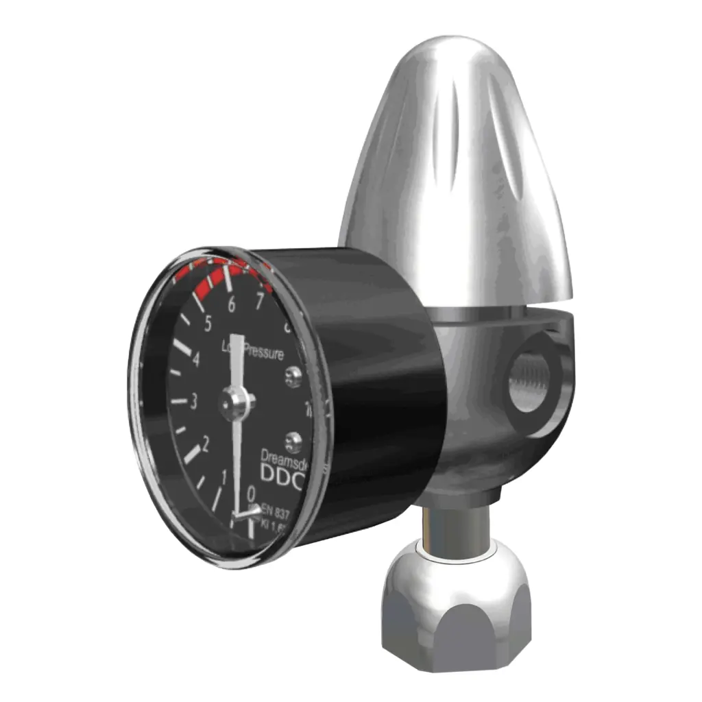 Riduttore di pressione Co2 con Manometro per Bombole ricaricabili 2, 4 e 10Kg. W21,8 con manopola dritta - sistema acqua gasata Acquamark