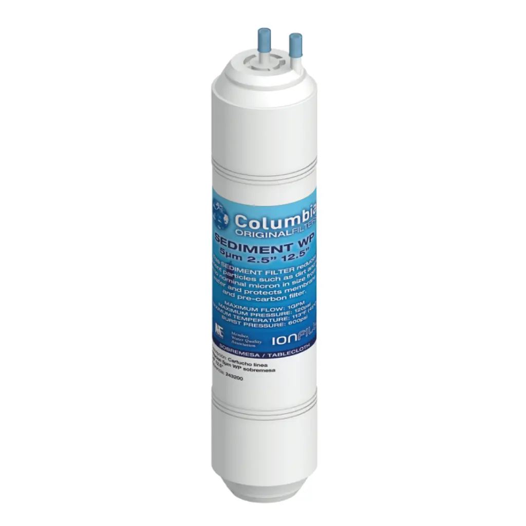 Columbia Filtro in linea 5 micron con codolo 1/4″ – 2,5”x11,5″ - filtro acqua Acquamark