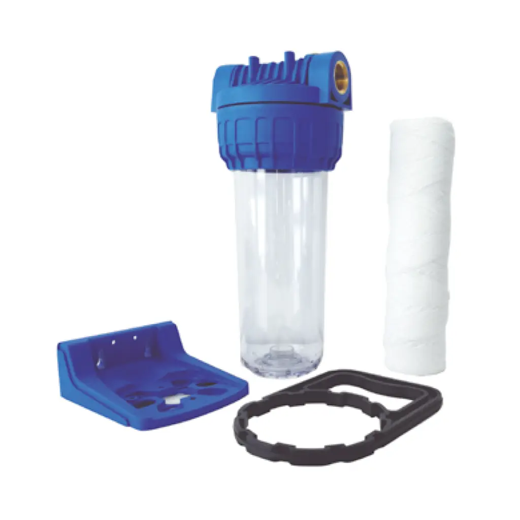 Acquamark Kit filtrazione Completo 3 pezzi 10″ IN-OUT 1/2“ trasparente - filtro acqua