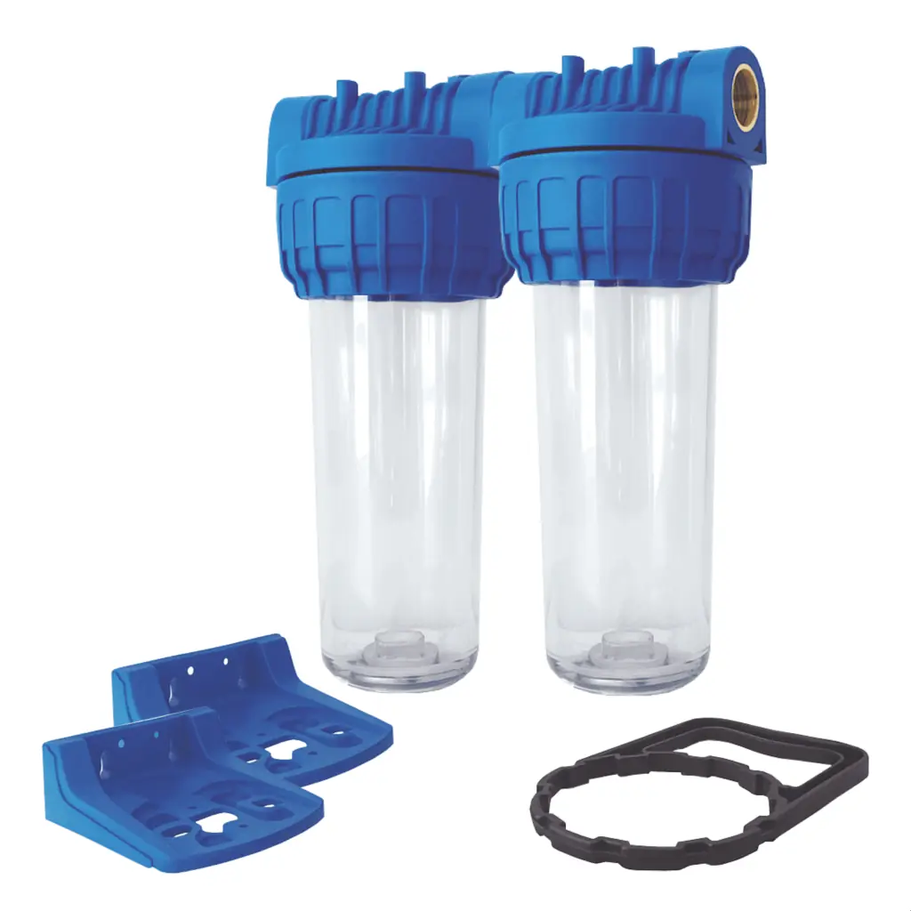 Acquamark Kit Doppia Filtrazione 3 pezzi 9”3/4 IN-OUT 3/4“ Trasparente - filtro acqua