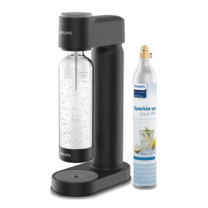 Philips Gasatore Acqua Kit Soda Maker Lite – Nero, con bottiglia e bombola da 425Gr - sistema acqua gasata Acquamark