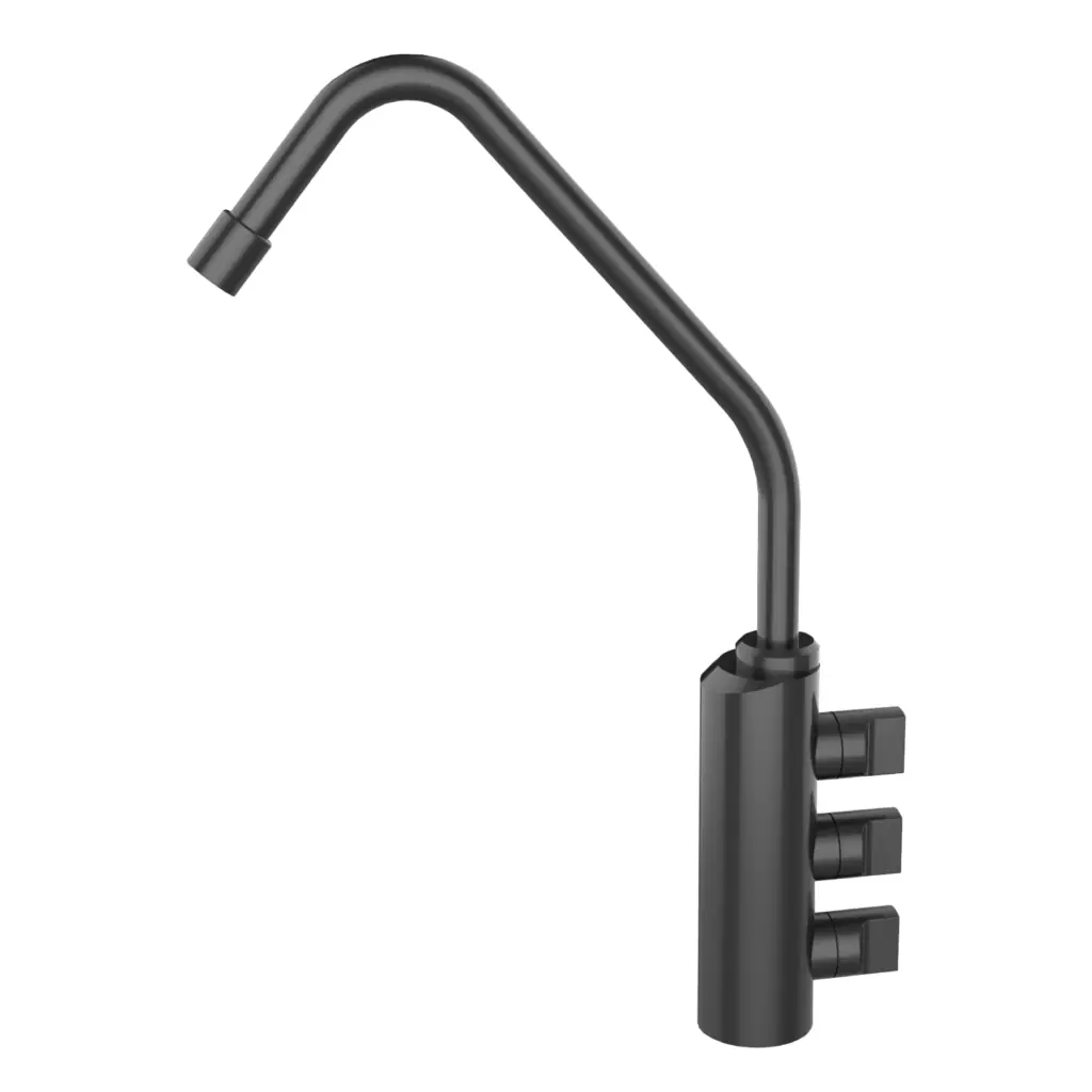 Acquamark 302 Acciaio Inox Rubinetto di prelievo 3 vie per depuratori 1/4”mm. Nero Opaco - rubinetto per depuratore