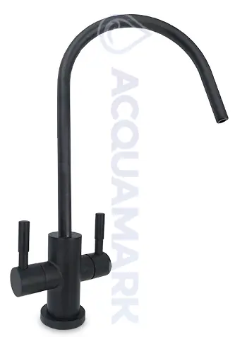 Acquamark 2002 Rubinetto di prelievo 2 vie per depuratori Acciaio Inox 1/4” Nero - rubinetto per depuratore