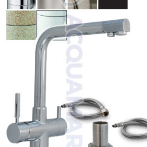 Acquamark 4007 Rubinetto di Prelievo 4 Vie per Depuratori Acciaio Inox 1/4″ Cromo - rubinetto per depuratore
