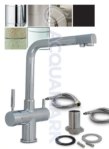Acquamark 4007 Rubinetto di Prelievo 4 Vie per Depuratori Acciaio Inox 1/4″ Cromo - rubinetto per depuratore