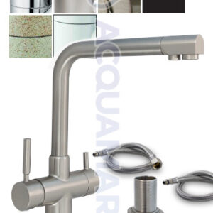 Acquamark 4007 Rubinetto di Prelievo 4 Vie per Depuratori Acciaio Inox 1/4″ Cromo Satinato - rubinetto per depuratore