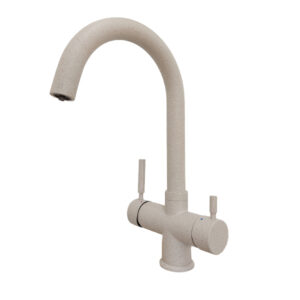 Rubinetto cucina 4 Vie per Depuratori Acciaio Inox 1/4" Granito Avena - Acquamark 4006