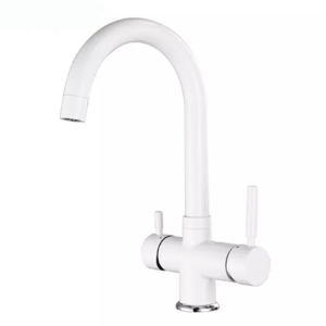 Rubinetto cucina 4 Vie per Depuratori Acciaio Inox 1/4" Bianco Acquamark 4006
