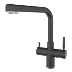 Rubinetto cucina 5 Vie per Depuratori 3/8" Nero - Acquamark 5026