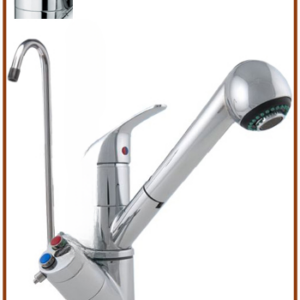 Rubinetto cucina 3 Vie con Doccetta Estraibile in Acciaio Inox 304 Spazzolato